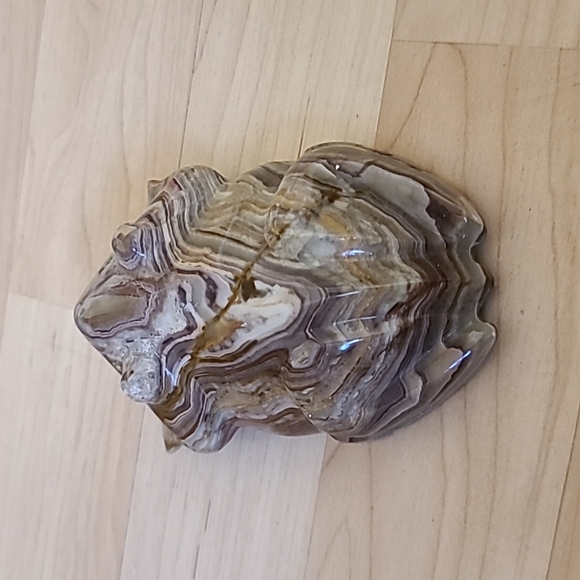 Large Pakistan Banded Green Calcite Carving “Pakistani Onyx - Picture 4 of 6